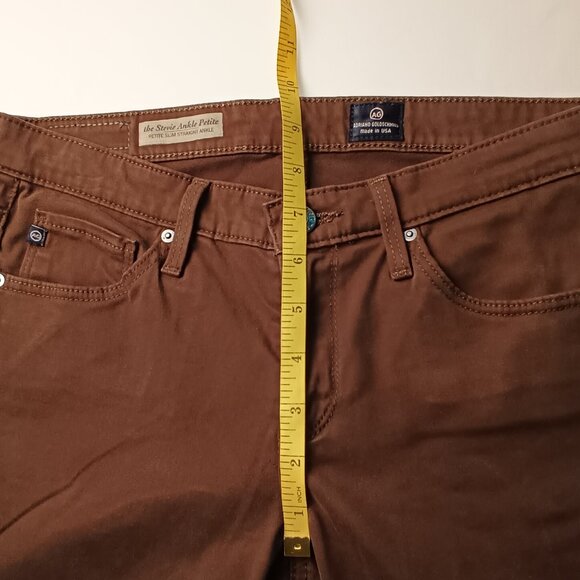 Adriano Goldschmied Jeans Size 26/4 The Stevie Ankle Petite Slim Straight Brown - Picture 8 of 10